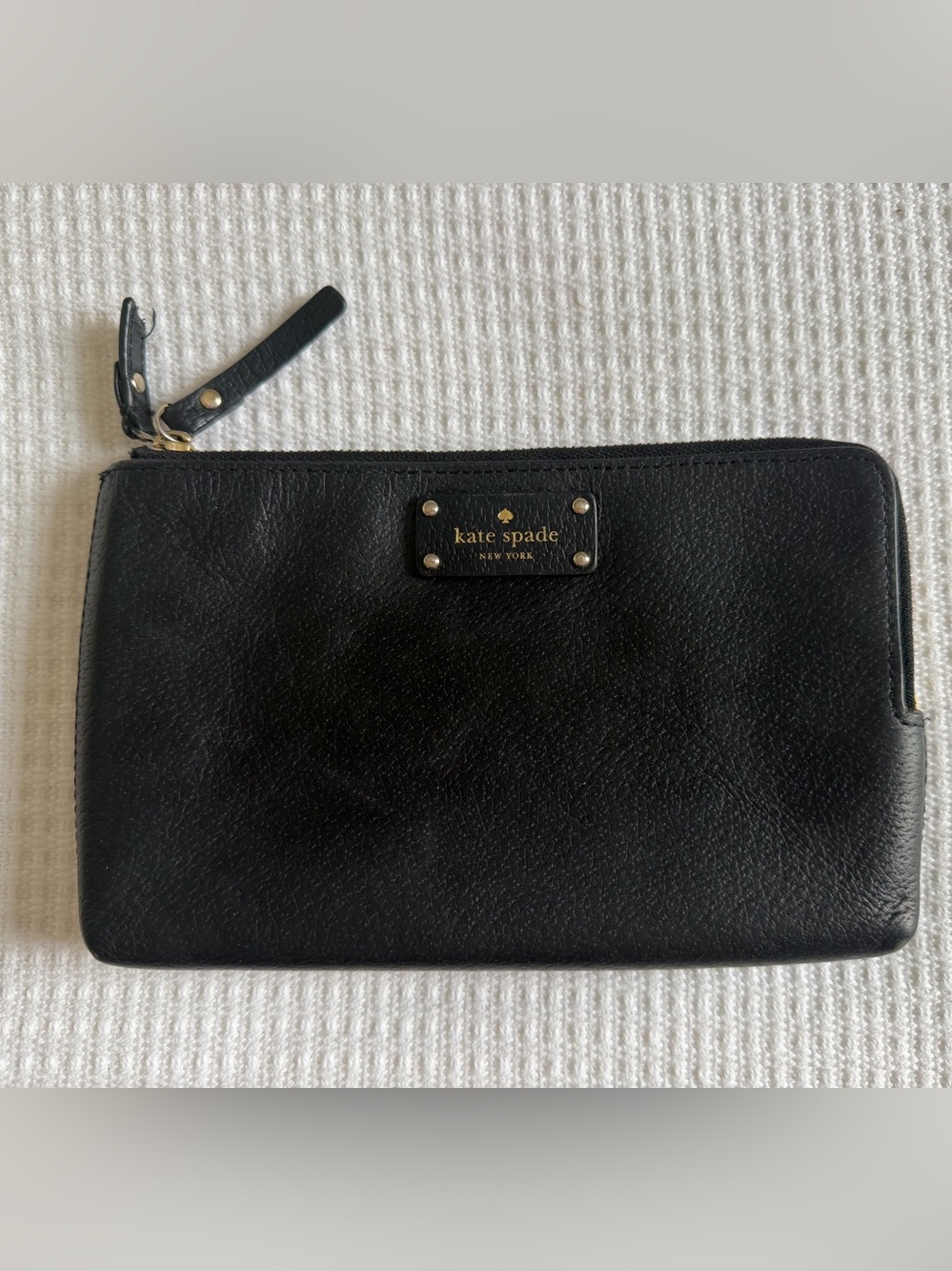 Kate Spade Black Leather Wristlet Wallet